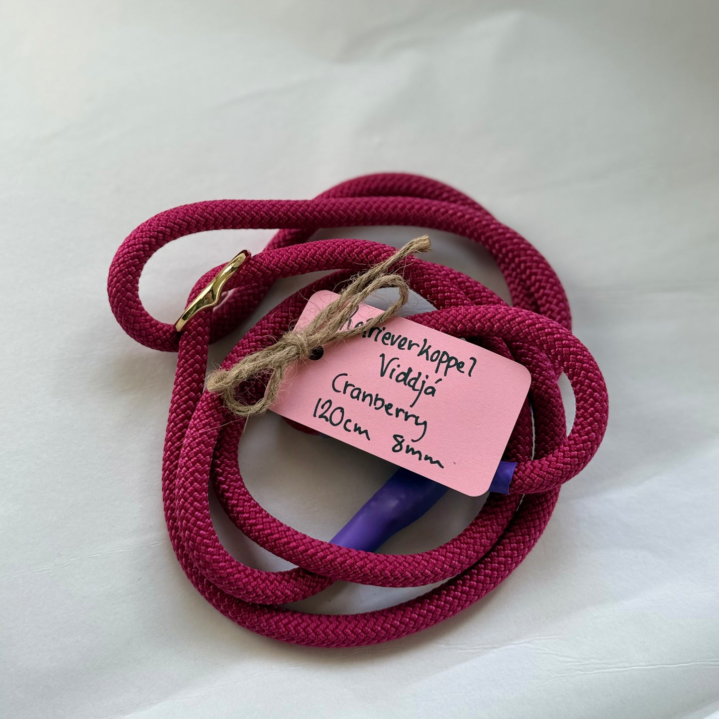 UNIKT FYND Retrieverkoppel Viddjá – Cranberry 8mm 120cm