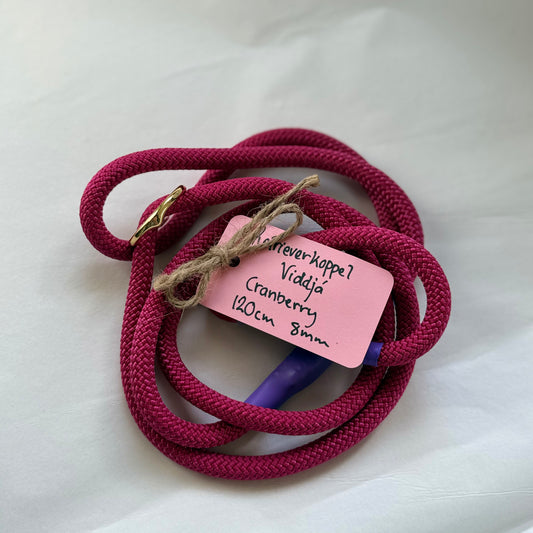 UNIKT FYND Retrieverkoppel Viddjá – Cranberry 8mm 120cm